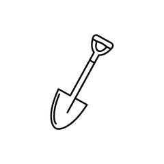 shovel icon illustration isolated vector sign symbol. Linear outline icon on white background. Vector