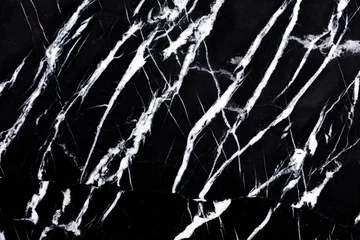 Foto op Plexiglas Marmeren achtergrond in bewonderenswaardige zwart-witte kleuren voor uw interieur. Hoge kwaliteit textuur. © Dmytro Synelnychenko