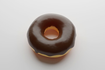 3D CG of Doughnut - chocolate flavor