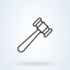 Judge gavel Simple. outline modern icon design illustration