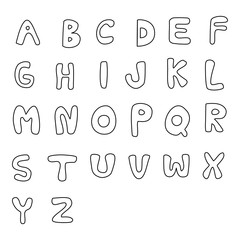 Hand Drawn Alphabets Fonts vector.
