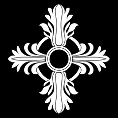 Black vintage baroque ornament, corner. Retro pattern antique style acanthus.Black vintage baroque ornament, corner. Retro pattern antique style acanthus.