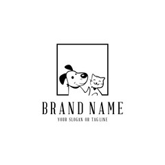 creative logo design Dog and Cat vector template