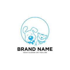 creative logo design Dog and Cat vector template