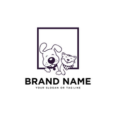 creative logo design Dog and Cat vector template