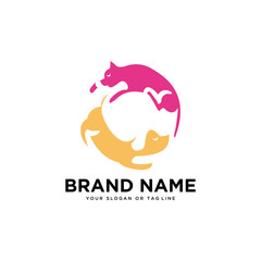 creative logo design Dog and Cat vector template