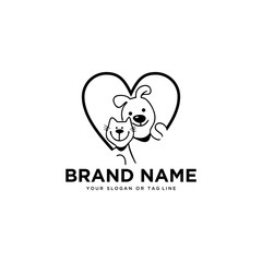 creative logo design Dog and Cat vector template