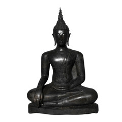 Buddha statue of buddhism religion isolated on white background - clipping paths.