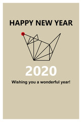 New Years Card Of Abstract Red Nose Mouse