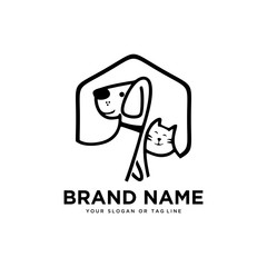 creative logo design Dog and Cat vector template