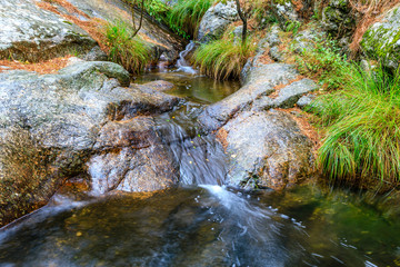 Fototapeta premium Hornillo waterfall in the mountains of Madrid