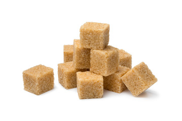Heap of cane sugar cubes