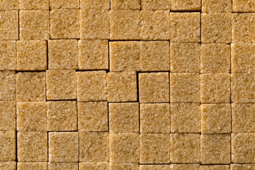 Cane sugar cubes full frame