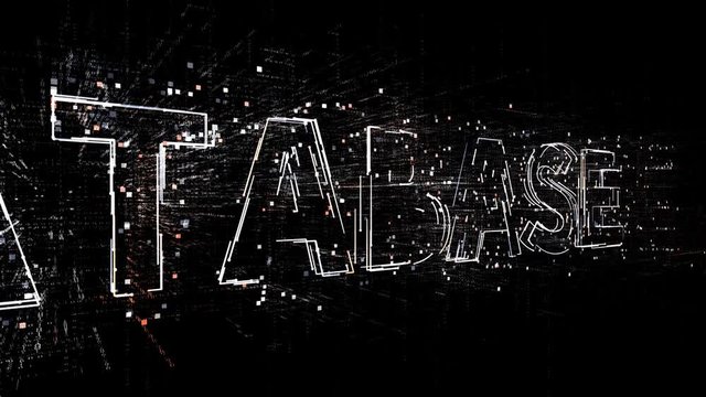 4k DATABASE word tag cloud;binary data base code.The Matrix binary text design animation;changing from zero to one digits;abstract tech background.