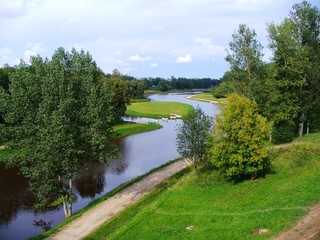 Vitba river in the city of Vitebsk (Belarus)