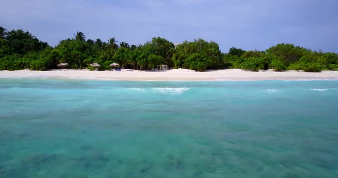 unspoiled coast and wide lon bach with pams Seychelles