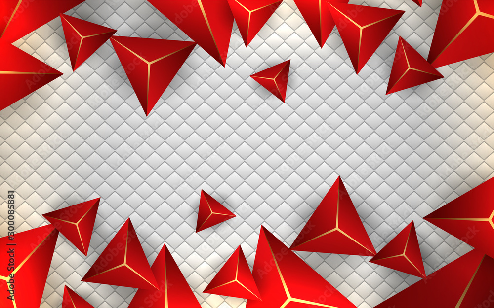 Aufkleber abstract red paper shapes overlapping background. modern and luxury style concept vector design temp