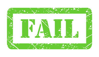 Vector illustration isolated of the word Fail in green ink stamp