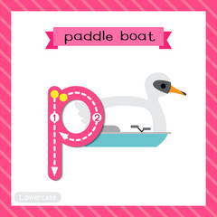 Letter P lowercase tracing. Paddle Boat
