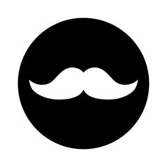 Moustache flat icon symbol. Vector illustration isolated on white background