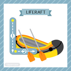 Letter L uppercase tracing. Liferaft