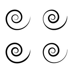 Spiral set icon isolated on white background. Black modern shape, vector illustration