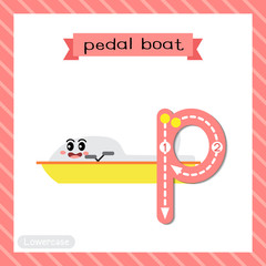 Letter P lowercase tracing. Pedal Boat