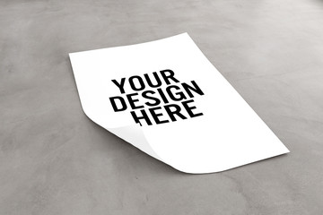 Mock up of a sheet of paper isolated on a background with shadow - 3d rendering