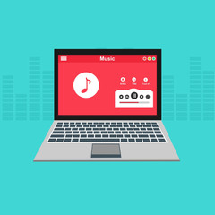 modern music player mobile application design template. Editable musics player app user interface design concept. Listen and download
