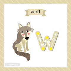 Letter W lowercase tracing. Wolf