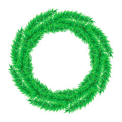 Christmas tree branches set for decoration. Spruce branches of different shapes. Vector illustration