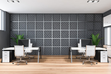 Stylish gray and metal open space office