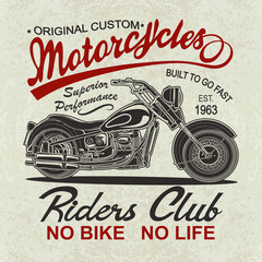 Vintage  motorcycle  poster , t-shirt  print.