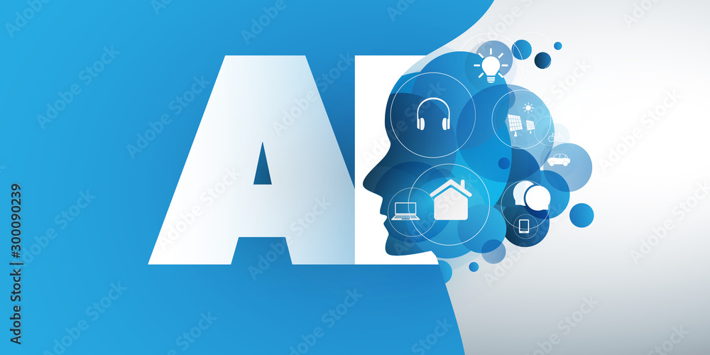 Poster abstract technology, machine learning, artificial intelligence, cloud computing, automated online su