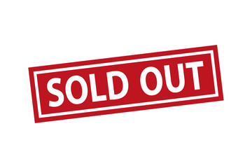 square sold out sign label stamp. sold out red stamp text on Rectangular white background. illustrator modern icon button sold