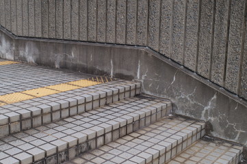 Tiled staircase in a japanese station