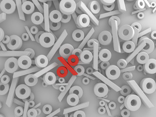Seasonal sales background with percent discount pattern. 3D