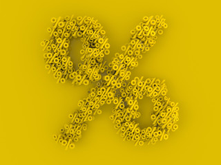 Seasonal sales background with percent discount pattern. 3D