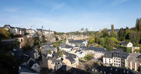 looking down on grund or lower city of luxembourg