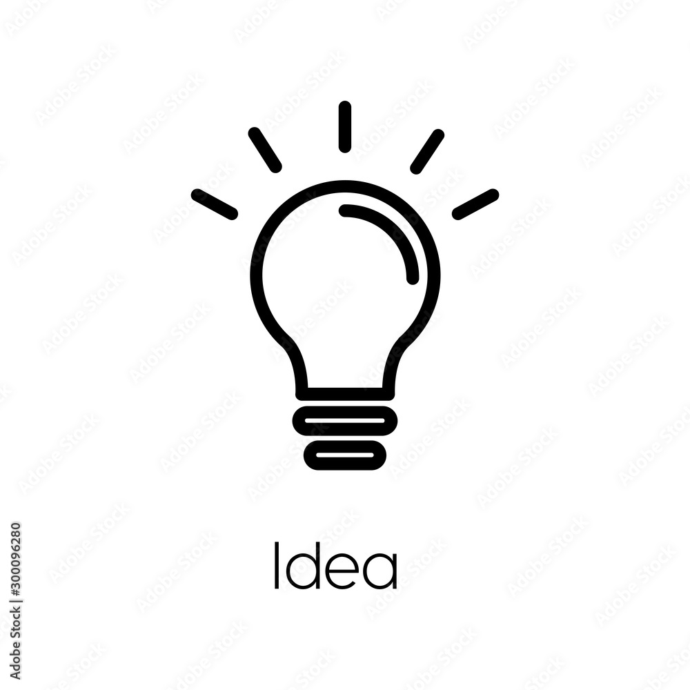 Poster idea icon vector. linear style sign for mobile concept and web design. creativity symbol illustratio