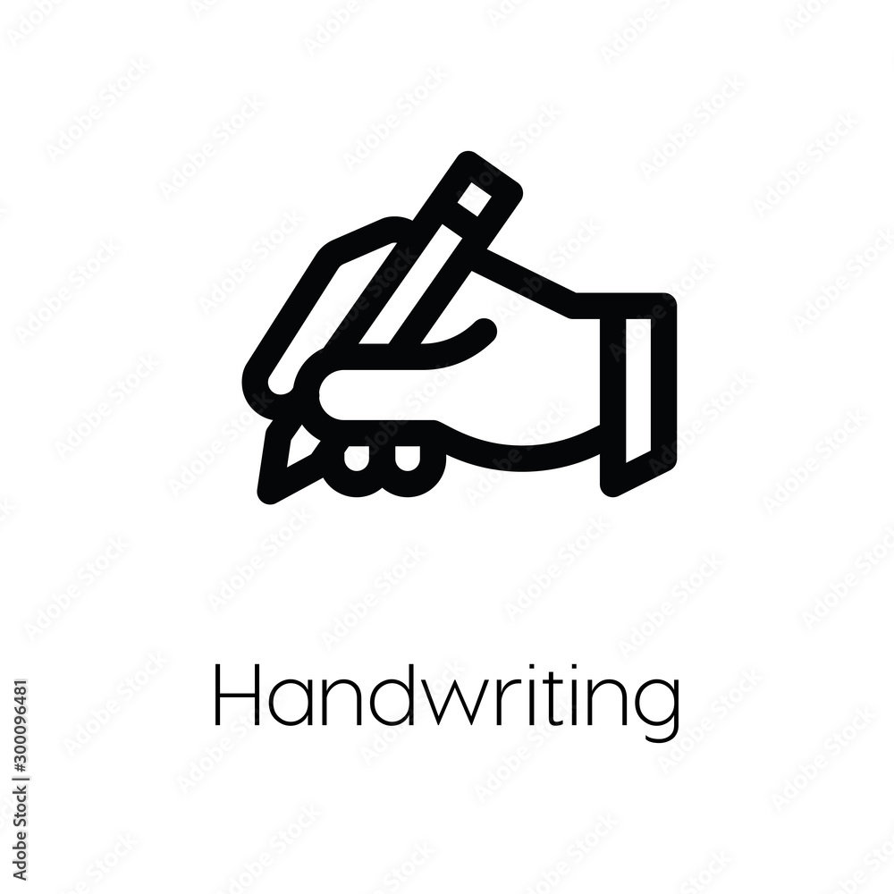 Poster handwriting icon vector. linear style sign for mobile concept and web design. handwriting symbol ill