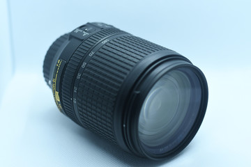 Camera lens isolated on white background