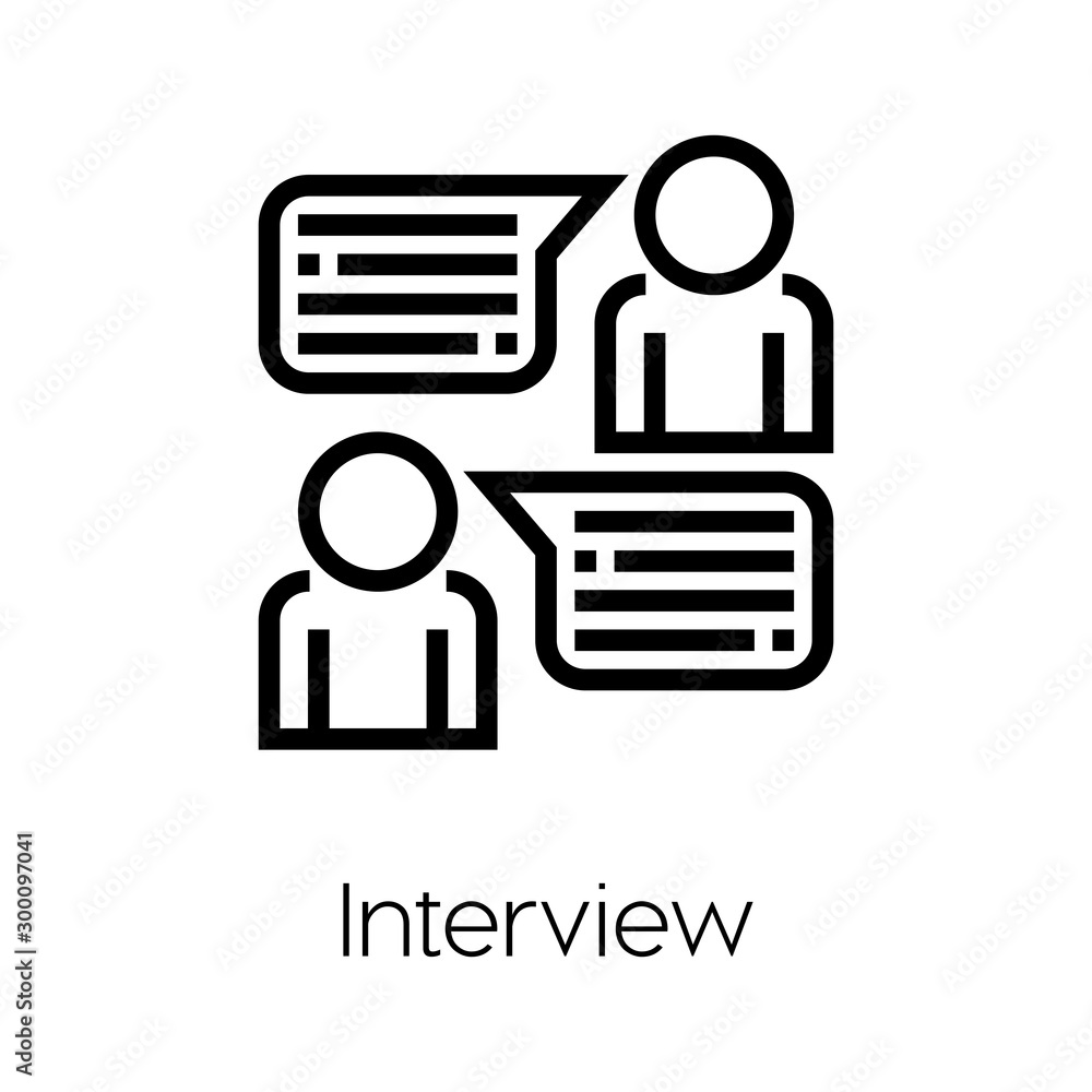 Aufkleber interview icon vector sign symbol. interview symbol.