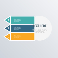 Arrows infographics template design. Business concept infograph with 3 options, steps, or processes. Vector visualization can be used for workflow layout, diagram, annual report, web