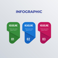 Visualized Numbers infographic template design. Business concept infograph with 3 options, steps or processes. Vector visualization can be used for workflow layout, diagram, annual report, web