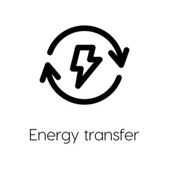 Energy transfer icon vector sign symbol. Energy transfer vector.