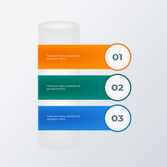 three list infographic template design. Business concept infograph with 3 options, steps or processes. Vector visualization can be used for workflow layout, diagram, annual report, web