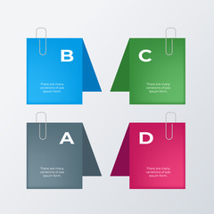 3D colorful pages infographic template design. Business concept infograph with 4 options, steps or processes. Vector visualization can be used for workflow layout, diagram, annual report, web