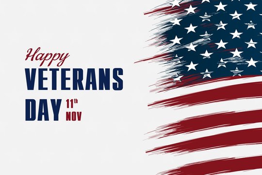 happy veterans day flag illustration design over american glag and a white background