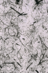 Black and white paper texture. Close up view of grey recycled paper as background for design.